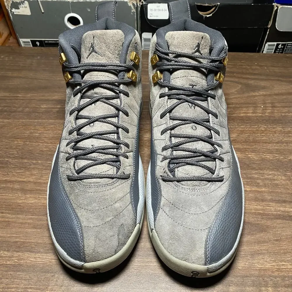 Men's Nike Air Jordan 12 Retro Dark Grey Basketball Shoes Size 12 (130690-005)
